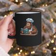 Bigfoot Reading a Cookbook Graphic Print Coffee Mug