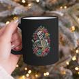 Book Lover Skeleton Reading With Dia De Los Muertos Flowers Graphic Print Coffee Mug Book Lover Skeleton Reading With Dia De Los Muertos Flowers Graphic Print Coffee Mug