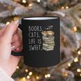 Book Lovers Books Cats Life Is Sweet Cat Lovers Graphic Print Coffee Mug Book Lovers Books Cats Life Is Sweet Cat Lovers Graphic Print Coffee Mug