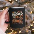 All Booked For Fall Pumpkin Books Thanksgiving Autumn Leaves Graphic Print Coffee Mug