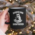 Booked And Unbothered Cat Reading Book Lovers Graphic Print Coffee Mug