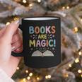 Books Are Magic Whimsical Retro Bookworm Graphic Print Coffee Mug