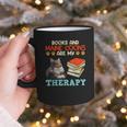 BOOKS AND MAINE COONS ARE MY THERAPY Main Coon Graphic Print Coffee Mug