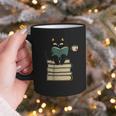 Cat Reading Book Graphic Print Coffee Mug