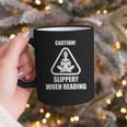 Caution Slippery When Reading Book Lover Graphic Print Coffee Mug