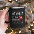 I Closed My Book To Be Here Ugly Christmas Sweater Graphic Print Coffee Mug