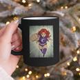 The Crimson Crescent 90s Retro Comic Book Superheroine Art Graphic Print Coffee Mug