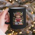 Cute Baby Highland Cow With Reading Book Bookworm Graphic Print Coffee Mug Cute Baby Highland Cow With Reading Book Bookworm Graphic Print Coffee Mug