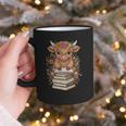 Cute Baby Highland Cow Reading Book Librarian Bookworm Graphic Print Coffee Mug