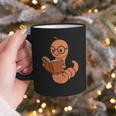 Cute Bookworm Worm Reading Book Glasses Nerdy Graphic Print Coffee Mug