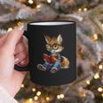 Cute Coyote With Book I Kids Coyote Graphic Print Coffee Mug