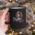 Cute Dog Basset Hound Reading Book Graphic Print Coffee Mug Cute Dog Basset Hound Reading Book Graphic Print Coffee Mug
