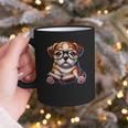 Cute Dog Puppy English Bulldog Reading Book Graphic Print Coffee Mug