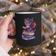 Cute Dragon Read Books Be Kind Stay Weird Book Lover Graphic Print Coffee Mug