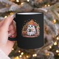 Cute Ghost Drinking Coffee Halloween Reading Book Retro Graphic Print Coffee Mug