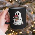 Cute Ghost Holding Books Bookish Christmas Graphic Print Coffee Mug