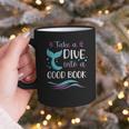 Cute Mermaid Librarian Teacher Dive Into A Good Book Reading Graphic Print Coffee Mug