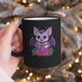 Cute Pastel Goth Bat Reading Book Graphic Print Coffee Mug