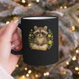Cute Raccoon Reading Book Flowers Floral Graphic Print Coffee Mug Cute Raccoon Reading Book Flowers Floral Graphic Print Coffee Mug