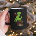 Dino Reading Read Reading Librarian Book Men Boys Kids Graphic Print Coffee Mug