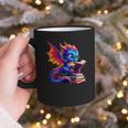 Dragon Reading a Book Bookworm Book Lover Graphic Print Coffee Mug Dragon Reading a Book Bookworm Book Lover Graphic Print Coffee Mug