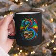 Dragon Reading Colorful Fantasy Book Lover Graphic Print Coffee Mug Dragon Reading Colorful Fantasy Book Lover Graphic Print Coffee Mug