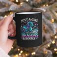 Dragon Reading Just A Girl Who Loves Dragons And Books Graphic Print Coffee Mug Dragon Reading Just A Girl Who Loves Dragons And Books Graphic Print Coffee Mug