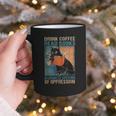 Drink Coffee Read Books Dismantle Systems Of Oppression Cat Graphic Print Coffee Mug