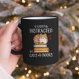 Easily Distracted By Cats And Books Reading Lover Bookish Graphic Print Coffee Mug