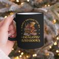 Easily Distracted By Dragons And Books Fantasy Book Lover Graphic Print Coffee Mug