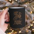 Easily Distracted By Dragons And Books Library Dragon Lover Graphic Print Coffee Mug