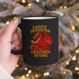 Easily Distracted By Dragons And Books Reading Graphic Print Coffee Mug Easily Distracted By Dragons And Books Reading Graphic Print Coffee Mug