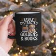Easily Distracted By Goldens & Books Golden Retriever Dog Graphic Print Coffee Mug