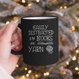 Easily Distracted By Knitting Books And Yarn Quote Reader Graphic Print Coffee Mug