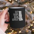 Eat Sleep Read Repeat Reading Book Librarian Men Women Kids Graphic Print Coffee Mug