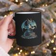 Fantasy Dragon Reading Magical Book Lover Halloween Vibes Graphic Print Coffee Mug