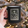 Floral The Reader Tarot Card Skeleton Reading Book Graphic Print Coffee Mug