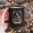 Floral Tarot Card The Reader Skeleton Reading Book Graphic Print Coffee Mug