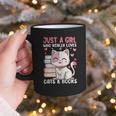 Girl Who Loves Cats And Books Cute Graphic Print Coffee Mug Girl Who Loves Cats And Books Cute Graphic Print Coffee Mug