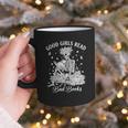 Good Girls Read Bad Books Skeleton Reading Book Halloween Graphic Print Coffee Mug Good Girls Read Bad Books Skeleton Reading Book Halloween Graphic Print Coffee Mug
