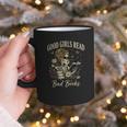 Good Girls Read Bad Books Vintage Skeleton Reader Graphic Print Coffee Mug