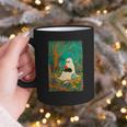 Groovy Ghost Reading Book Cat Halloween Ghost Teacher Graphic Print Coffee Mug