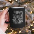 Groovy Support Your Local Library Book Reader Lover Bookworm Graphic Print Coffee Mug