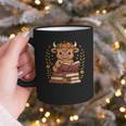 Highland Cow Reading Book Graphic Cow With Book Floral Graphic Print Coffee Mug