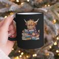 Highland Cow Reading Book Librarian Library Graphic Print Coffee Mug Highland Cow Reading Book Librarian Library Graphic Print Coffee Mug