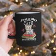 Just A Girl That Loves Cats And Books Cute Cat & Bookwork Graphic Print Coffee Mug