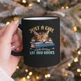 Just a Girl Who Loves Cats And Books Kitties Pet Art Lover Graphic Print Coffee Mug