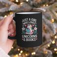 Just a Girl Who Loves Unicorns And Books Graphic Print Coffee Mug