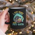 I Just Want To Read Books And Pet Cats Cat Book Lovers Graphic Print Coffee Mug