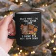 Knitting Reading Books Drinking Tea Knitter Knit Graphic Print Coffee Mug